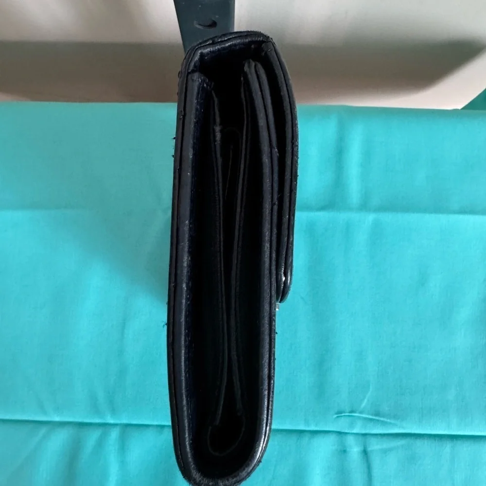 Chanel Black Quilted Leather Wallet